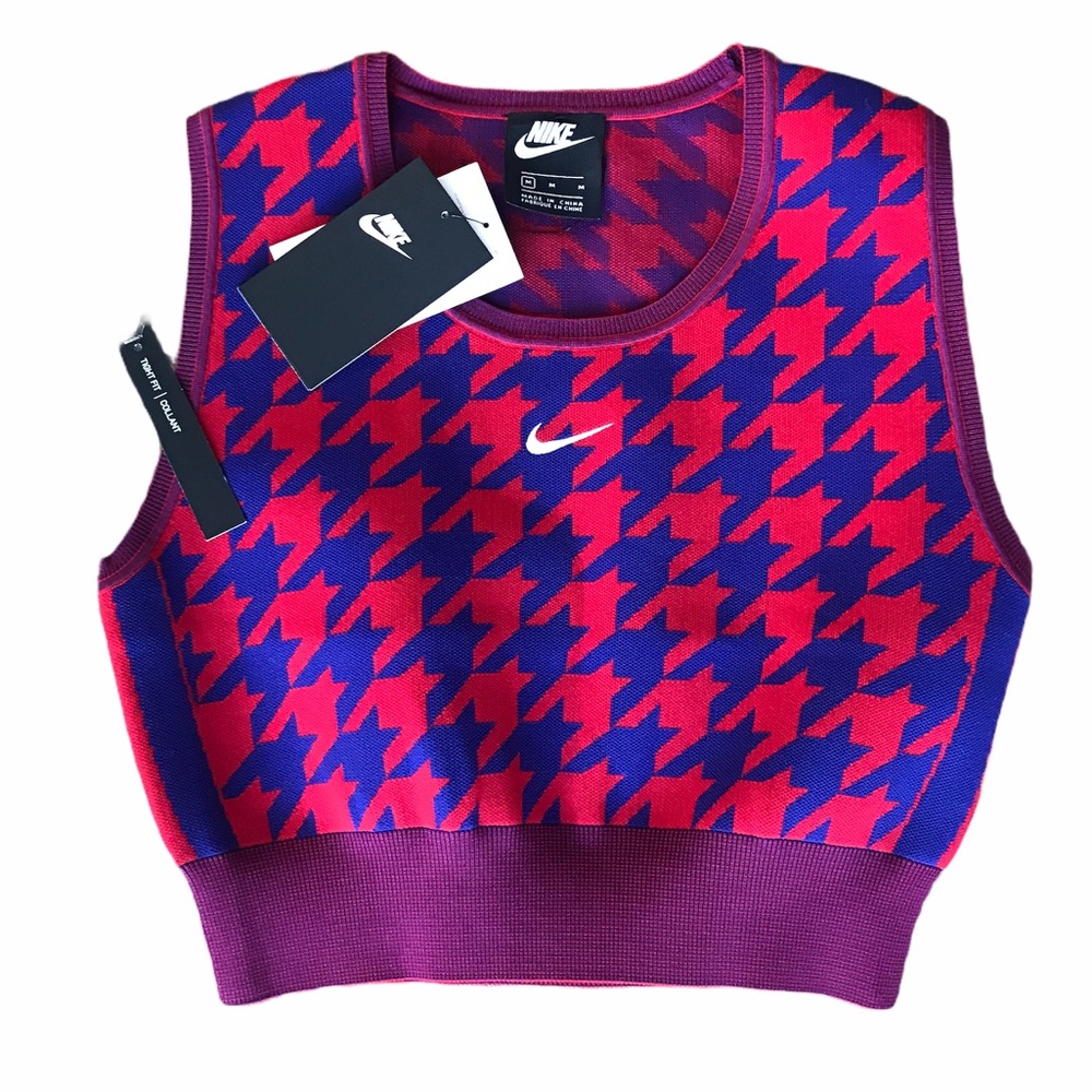 Nike knit houndstooth crop top size medium